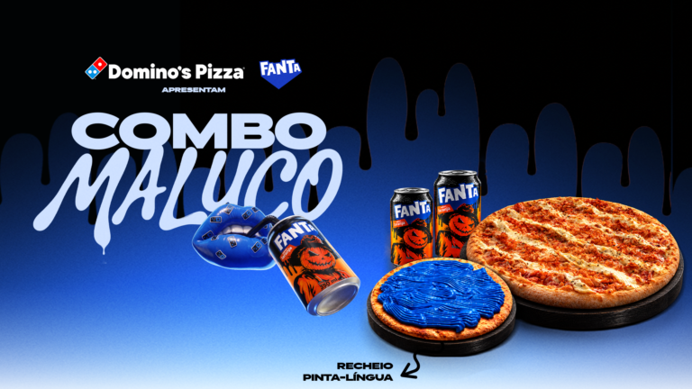 Domino’s lança Pizza Maluca que deixa a língua azul