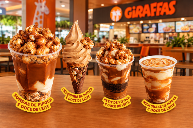 Giraffas lança nova linha de sobremesas com pipoca e doce de leite